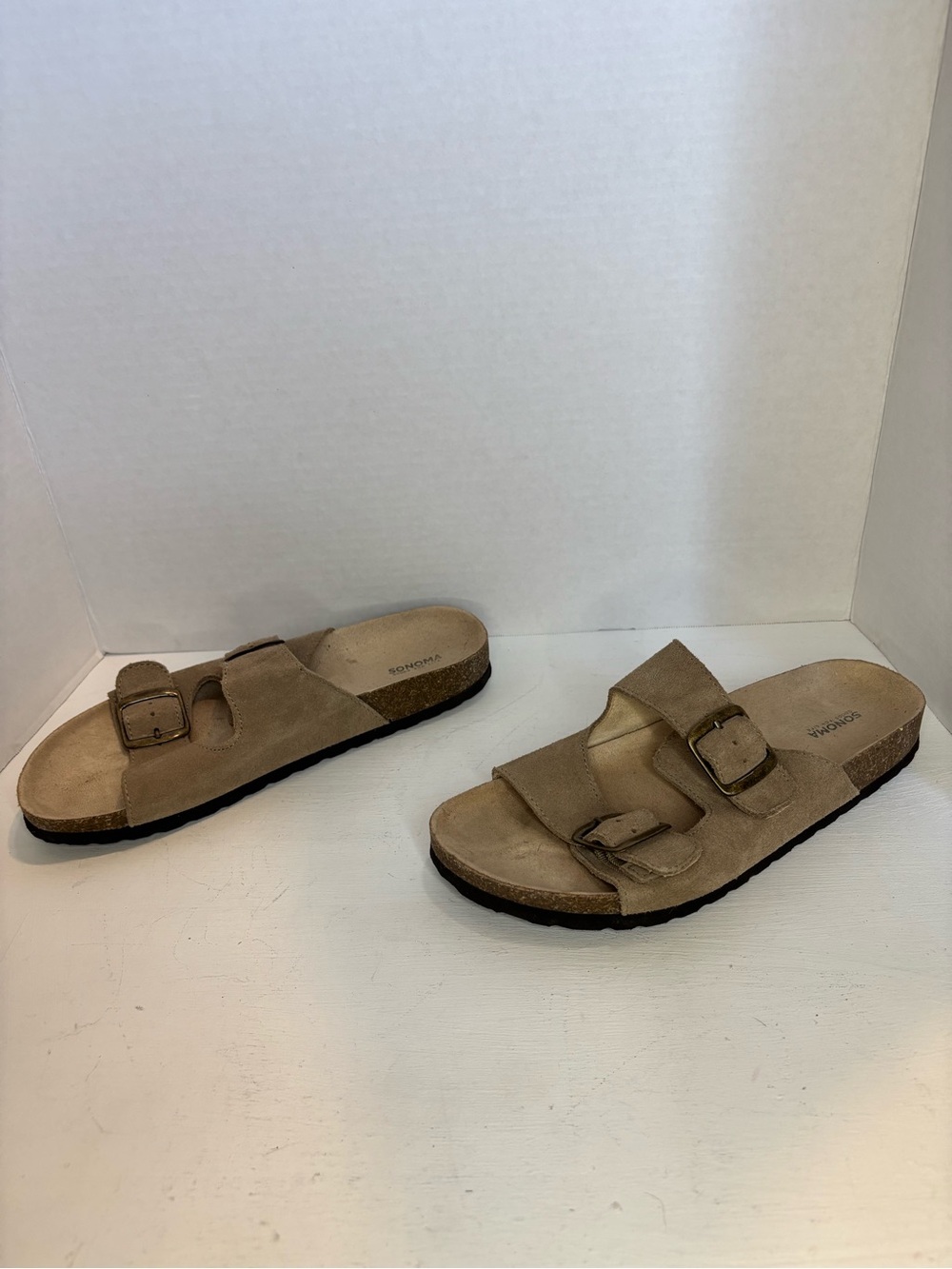 Sonoma Goods For Life Women's Artwork Double Buckle Slide Sandals Size 8